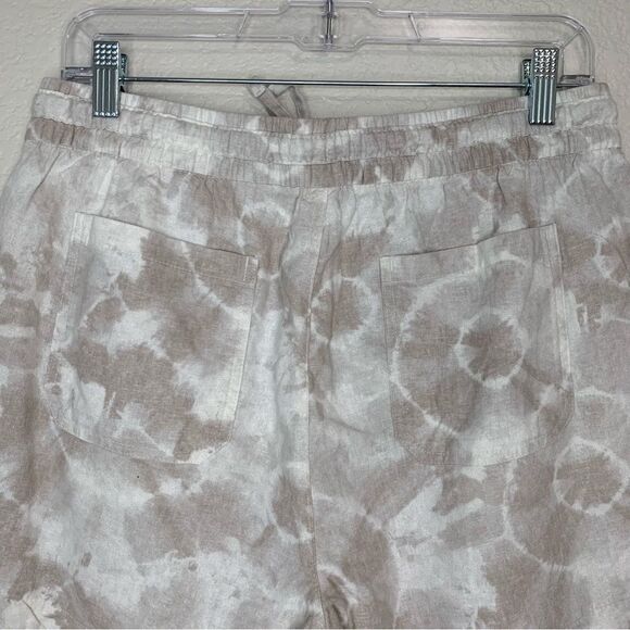 NWOT Old Navy Linen Blend High-Waisted Biege Tie Dye Shorts - Picture 8 of 11